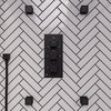 Alfi Brand Black Matte 3-Way Thermostatic Valve Shower Mixer Square Knobs AB2801-BM